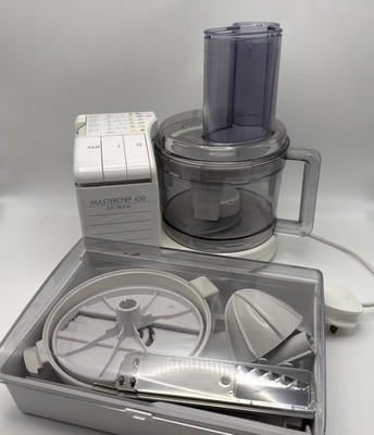 Vintage Moulinex Masterchef 450 Elektronische Küchenmaschine mit Aufsätzen