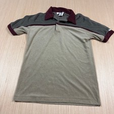 Vintage 70s Terry Towel Polo Shirt Mobster Rat Pack Hipster Mod Small Alfie