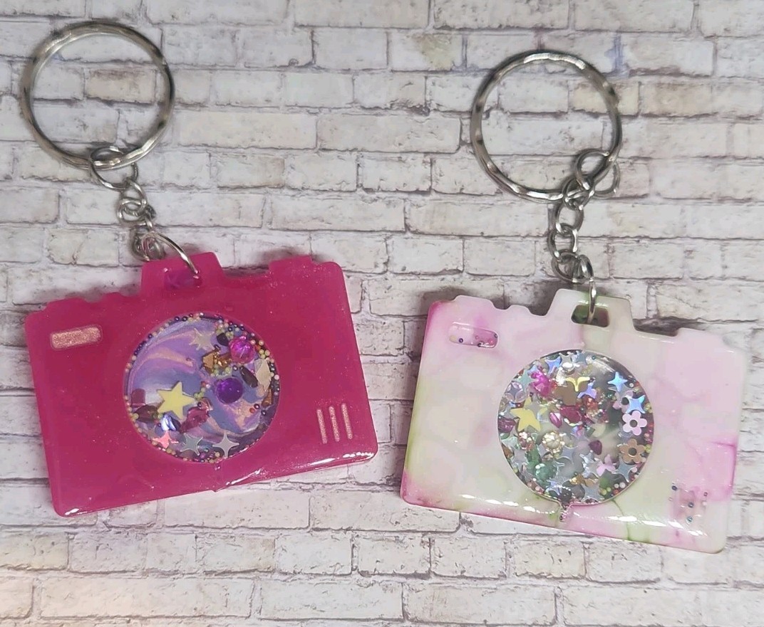 Camera Shaker Keychain Cute Fun Resin Keychain