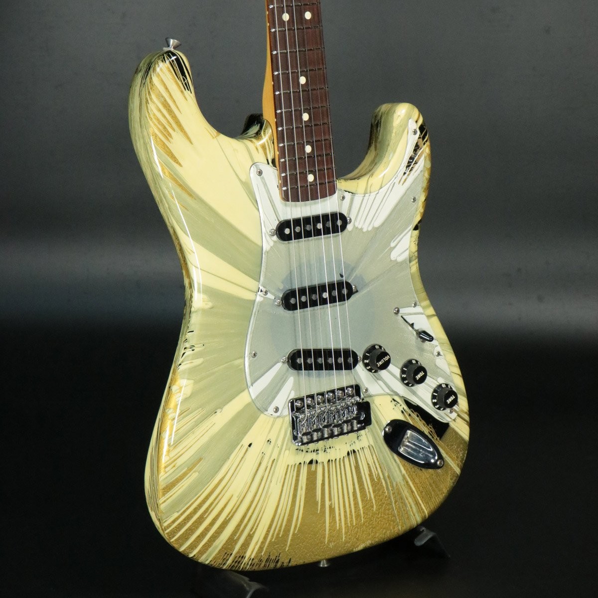 Used Fender Mexico Splatter Stratocaster in Swirl Black 2003