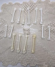 Vintage TONI Perm Rods Rollers White Beige Set of 14 Swing Clip Curly Hair Tools