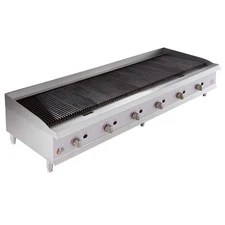 72" Gas Lava Briquette Charbroiler - 240,000 BTU