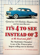 1951 Studebaker Champion Original Magazine Ad Vintage Automobile Car South Bend