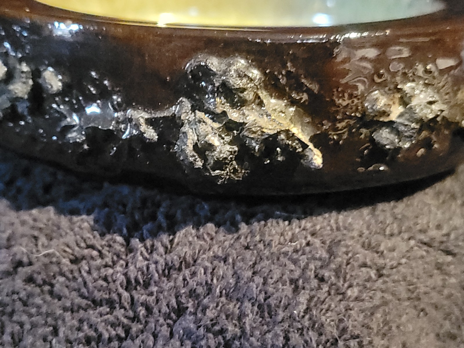 Stoneware Art Pottery Trinket Dish Glit Iceland With Sun Design Made With...