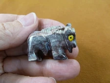 (Y-BUF-61) white gray BUFFALO calf bison figurine stone gemstone SOAPSTONE PERU