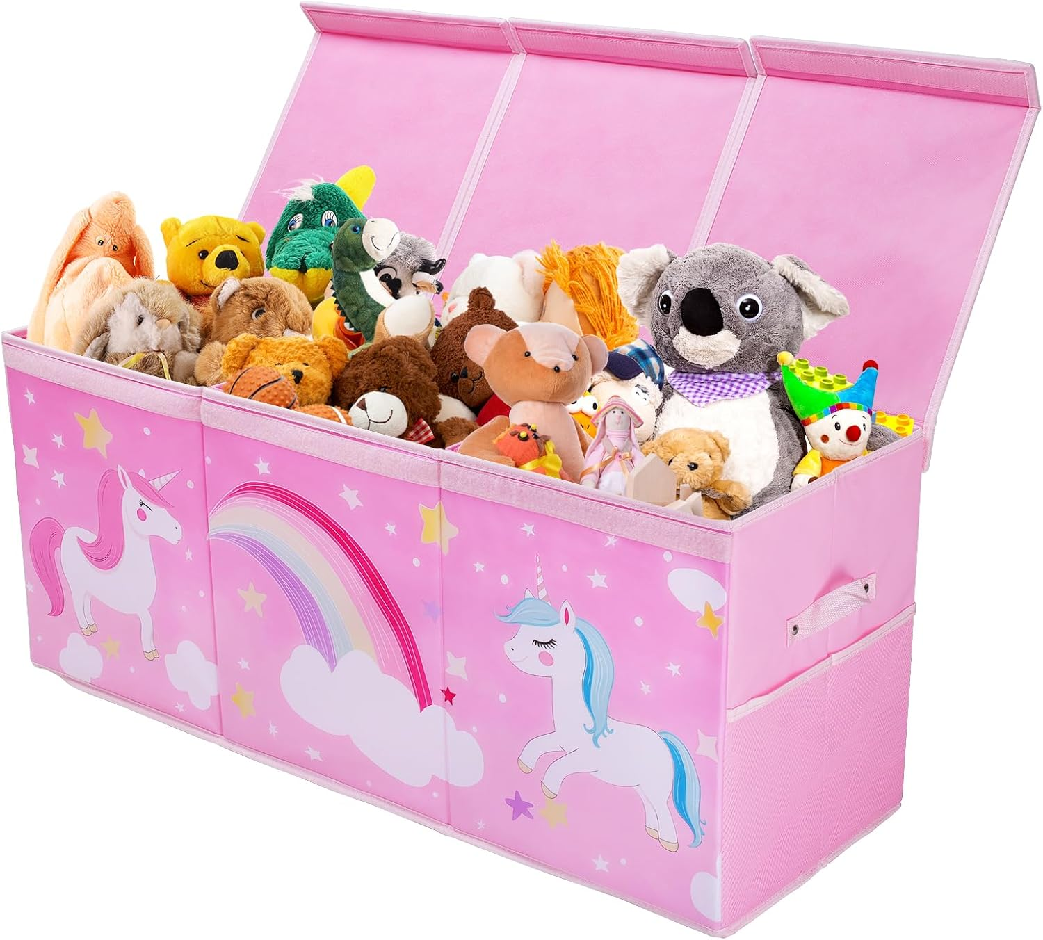 Unicorn Extra Large Toy Box Chest with Flip Lid for Kids, Collapsible Oxford Toy