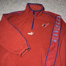 Vintage 90s Arizona Cardinals Jacket Mens Large NFL Football 1/4 Zip Fleece