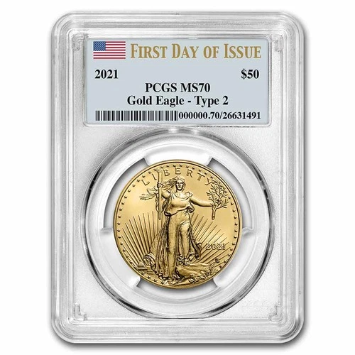 2021 1 oz American Gold Eagle (Type 2) MS-70 PCGS (FDI)