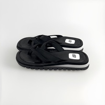 Skechers Flex Appeal 4.0 Start-Up Size 6 Black Womens Sandal Slip-On Multi Strap