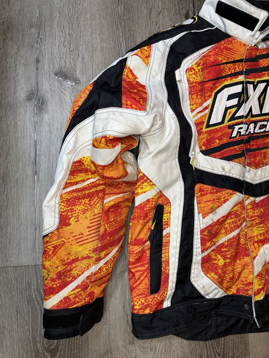 FXR Racing Jacket Mens Medium Motocross Snowmobile Orange Black