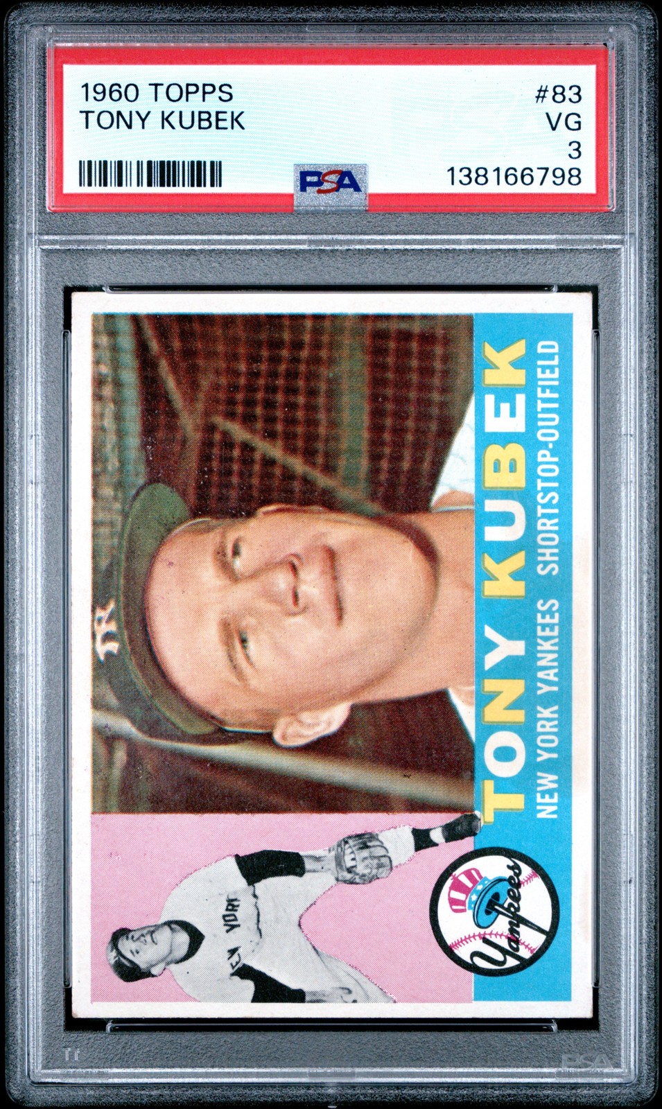 1960 TOPPS #83 TONY KUBEK PSA 3