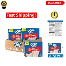 Quick and Tasty Frosted Strawberry Toaster Pastries - 27oz in 32 Pouches