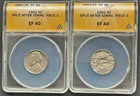 1952 Jefferson Nickel - Split After Strike Piece 1 & 2 ANACS EF 40