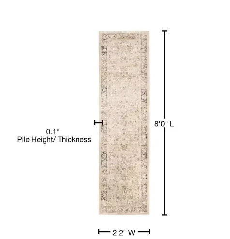 Safavieh Vintage Stone 2 ft. x 8 ft. Distressed Border Runner Rug - Image 3 of 4