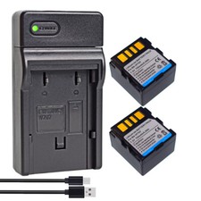 Battery 2Pcs Charger For JVC GZ-MG50 GZ-MG500 GZ-MG505 GZ-MG55 GZ-MG57 GZ-MG60