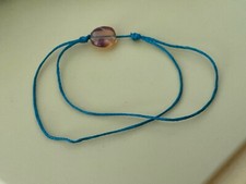 Handmade Bracelet with Amber-Colored Stone - Adjustable - Pre-Owned - 1.00