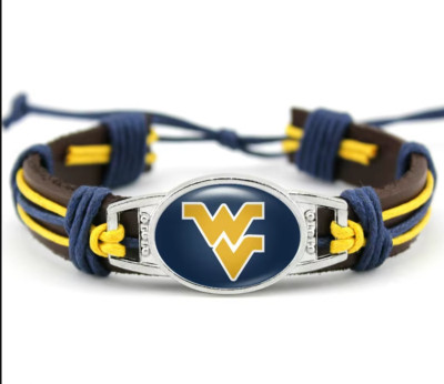West Virginia Mountaineers genuine leather bracelet for men and women