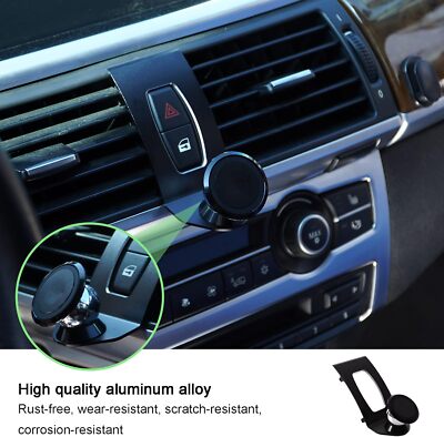 Black Alloy Central Air Vent Phone Holder Mobile Mount For BMW X5 E70 2008-2013