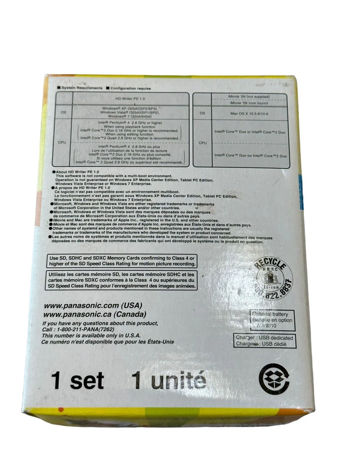 Panasonic HM-TA1 HD Digital Mobile Pocket Camera & Video Camcorder SD USB Gray - Image 2 of 4