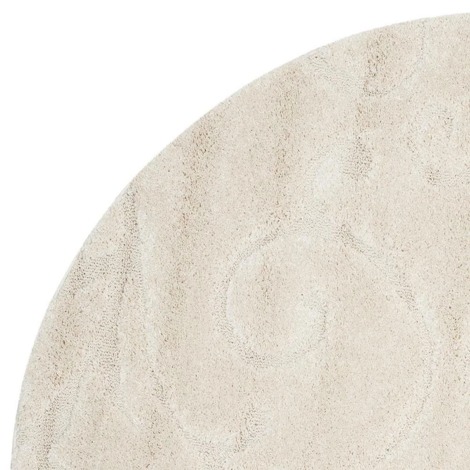 Nueva alfombra redonda Safavieh Florida Shag suave pelo alto bajo crema floral 7'x 7' Foto 3 de 4
