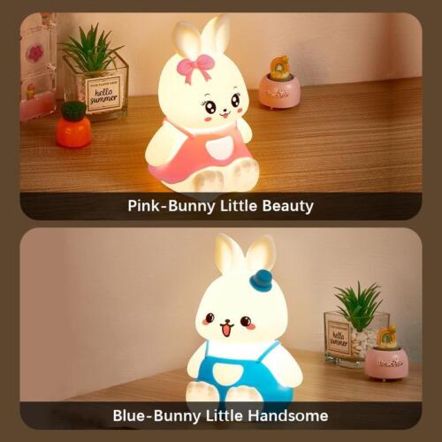 Lampada coniglio in silicone con batteria simpatica bambini luci notturne 5 colori led che cambiano - Foto 6 di 26