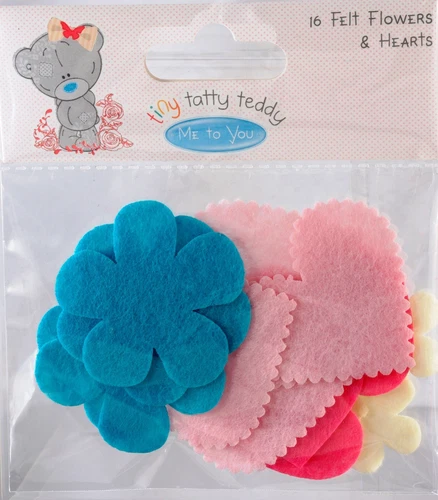 Felt Flowers and Hearts  Assortment (16/pkg)