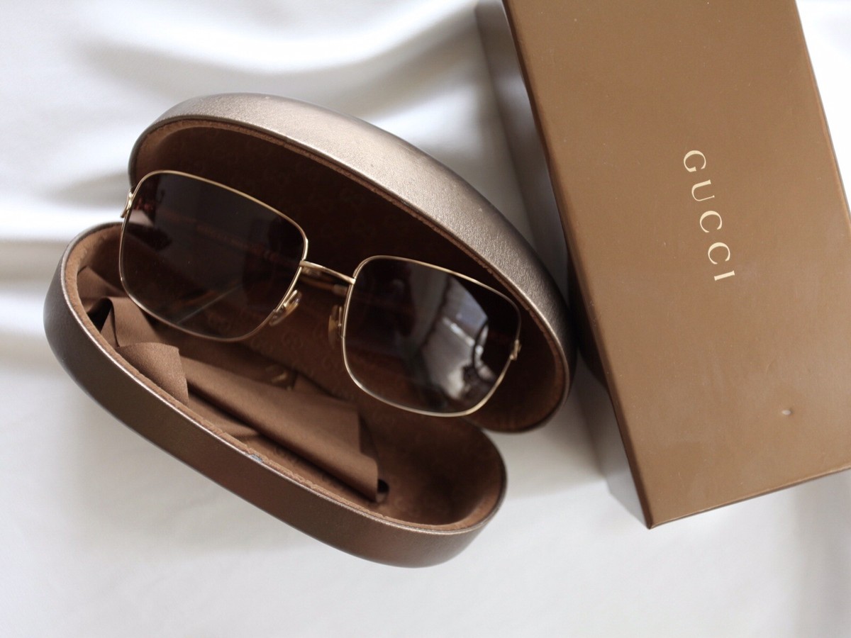 Gucci Women’s Sunglasses | Brown Tortoise Frame | Polarized Brown Lens | Italy GUCCI GG0684O Womens Round Polarized BIFOCAL Sunglasses Gold  main image 2