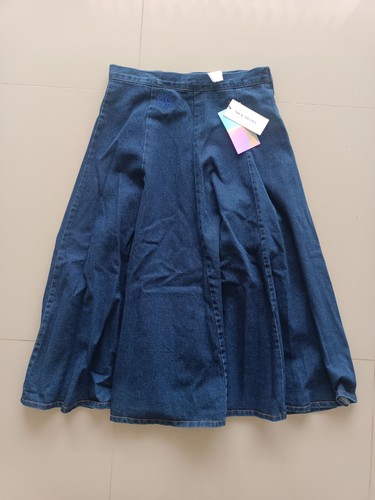 NUEVO Denim maxi midi línea A falda larga completa casa rural primavera verano musinsa