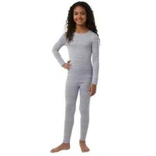 32 Degrees Heat Kids Baselayer Long Sleeve Crew Neck  Legging Set, Grey , XL