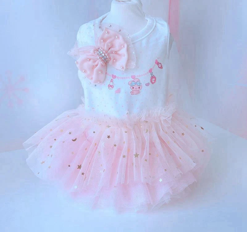 Sweet Cute Pet Dog Puppy Clothes Chihuahua Poodle TuTu Skirt Party Wedding Dress - Image 3 of 4