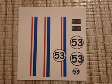  Herbie The Love Bug 1:24 1:25 scale waterslide decals clear backing