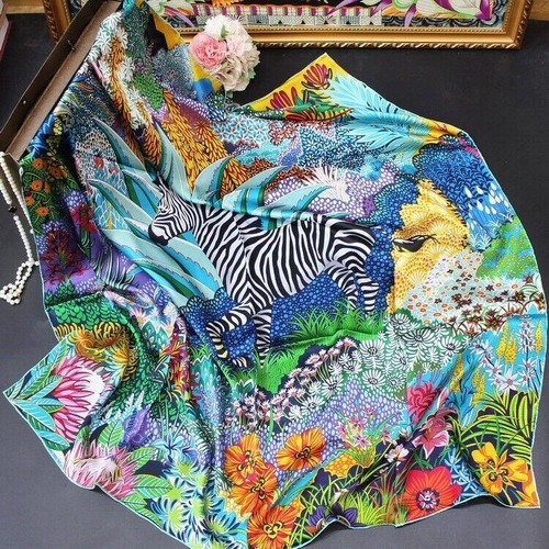 43" Women’s 100% Mulberry Silk Scarf Square Large Scarf Wraps Shawl KM0150 - Picture 70 of 97