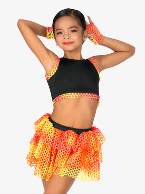 Dance Costume Crop Top Skirt Set New SC Small Jazz Tap Hip Hop