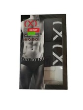Sz S 30-32" Men's 2 X IST Sport No Show Briefs, Black New