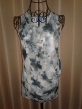 NWT • Layered Draped Front Sleeveless Tank • Floral Watercolor • Vera Wang • XS