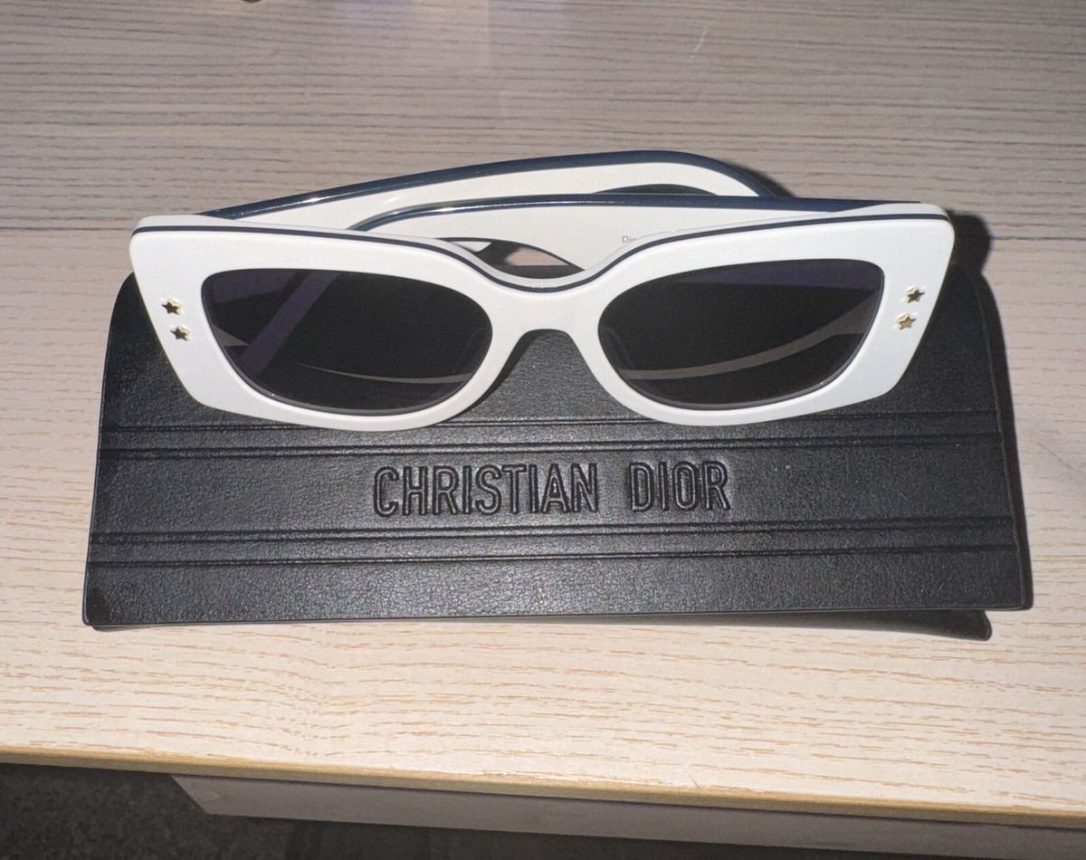 Authentic Dior White Square Sunglasses Authentic Dior 30 Montaigne S10F Square... | Depop main image 3
