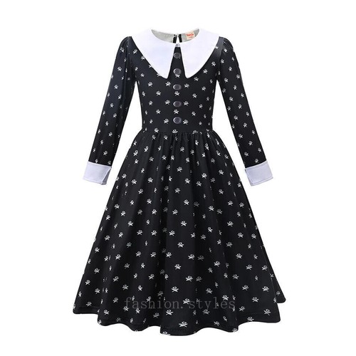 Halloween Girl Costume for Kids Fancy Carnival Party Tulle Dress Gothic Outfit - Picture 10 of 36