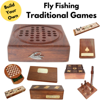 Fliegenfischen traditionelle Holzspiele mit kostenloser Gravur