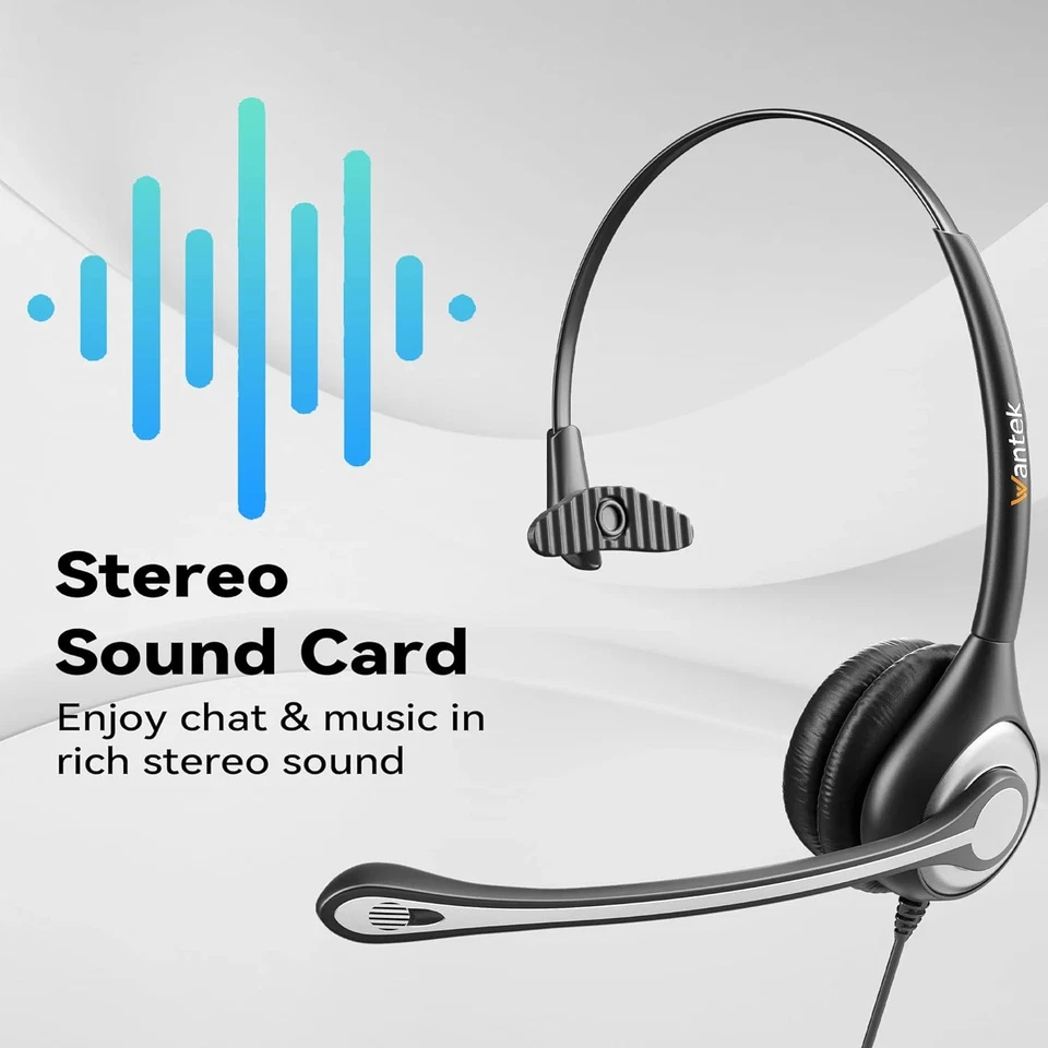 Wantek Headsets 3.5mm to USB to Type-C Microphone Earphone for PC/Laptop/Phone - Image 4 of 4