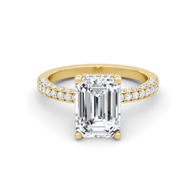 Diamond Engagement Ring VS1 F 4.50 Ctw Lab Created 14k Yellow Gold IGI Sparkling