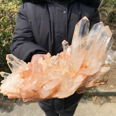 5.4LB Natural white crystal cluster point mineral specimen Chakras Healing