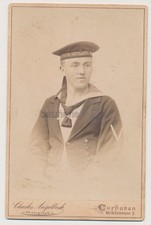 Kabinettfoto-Matrose-Kaiserliche Marine-Cuxhaven - Artillerie Abt. (3577)