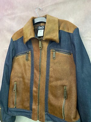 Dolce&Gabbana Denim Jacket Pony Hair Very Rare Size L | eBay