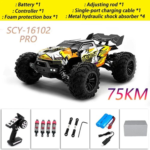Car Off Road 70KM/H Remote Control Car with LED Headlight 1/16 Monster Truck Toy - Picture 31 of 32