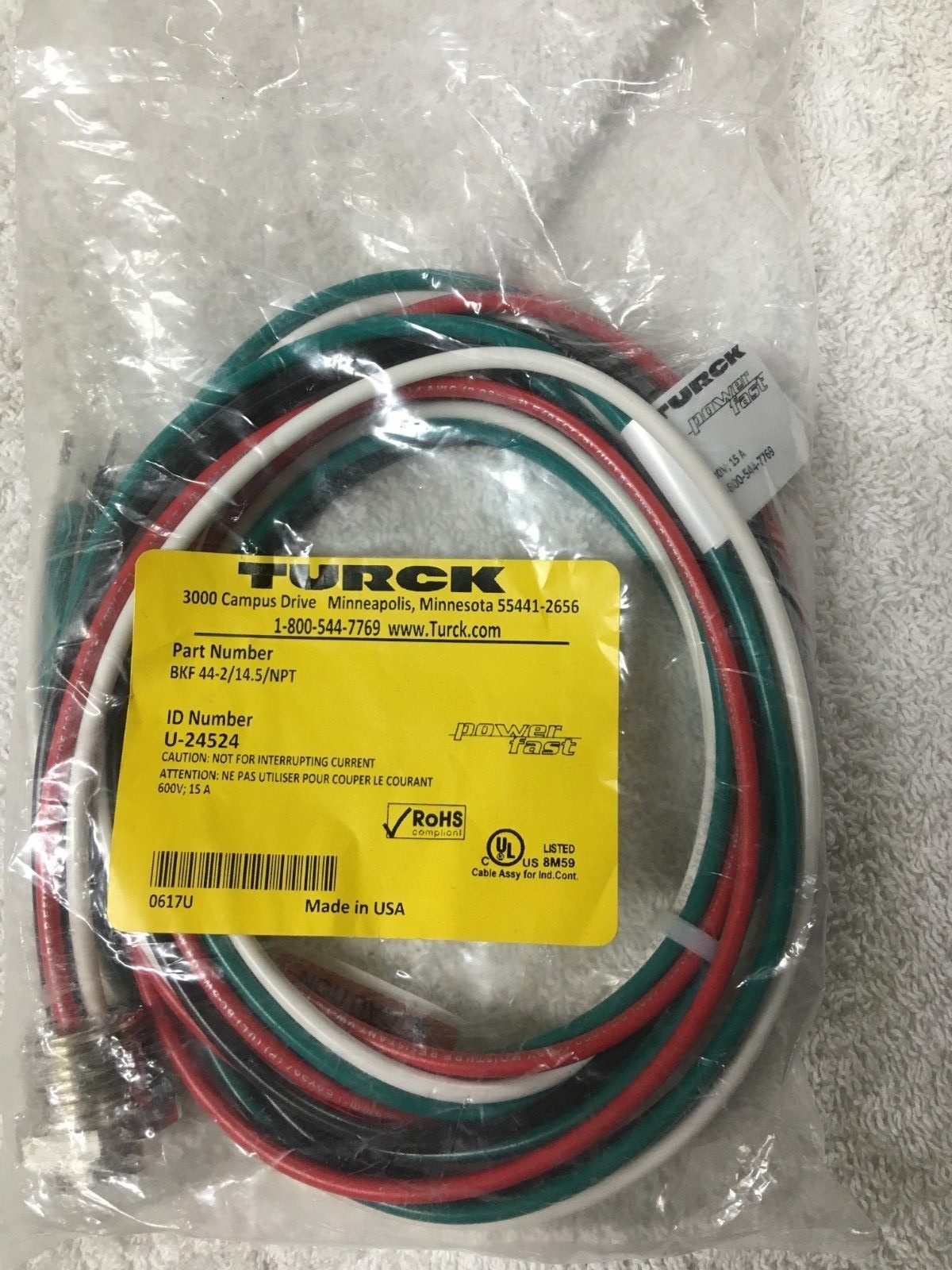 Turck BFK-44-2/14.5/NPT European Style Cable u-24524