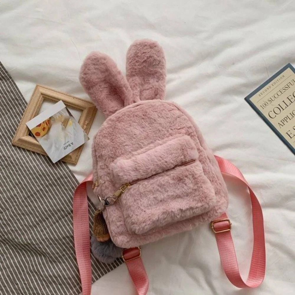 Pink fluffy hotsell mini backpack