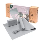 Myga Yoga Starter Kit Mat Block Sling Strap 4mm Thick Pilates Fitness Gym Grey