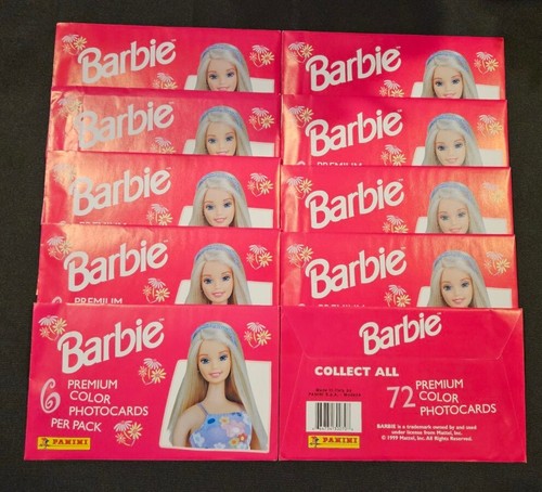 10 PACKS OF VINTAGE 1999 PANINI BARBIE PREMIUM COLOR PHOTOCARDS. - Picture 1 of 4