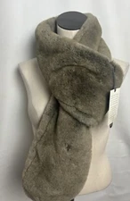Aspen Faux Fur Grey / Brown Twisted Infinity Scarf One Size NWT 