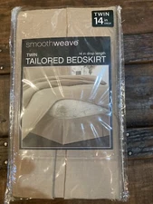 NEW Smoothweave Beige Tailored Bed Skirt 39'' x 75'' with 14'' Drop Twin